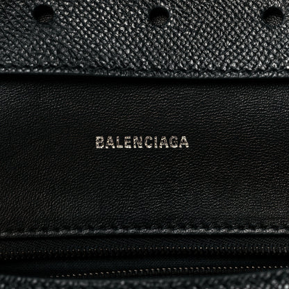 Balenciaga Grained Calfskin Monochrome M Downtown Shoulder Bag Black 6 of 9