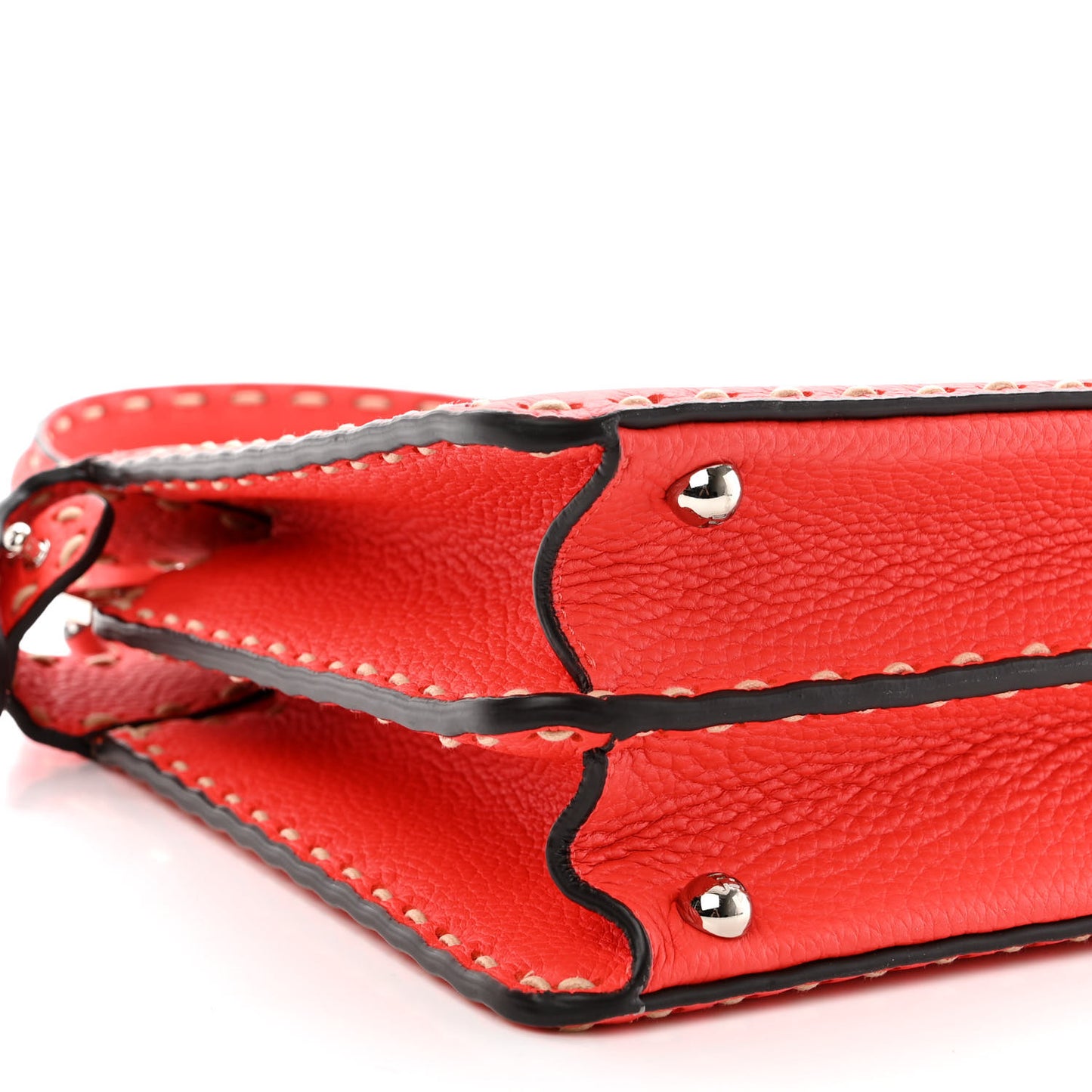 Vitello Granato Camoscio Selleria Macro Stitchings Medium Peekaboo I SEE U Satchel Tullipano