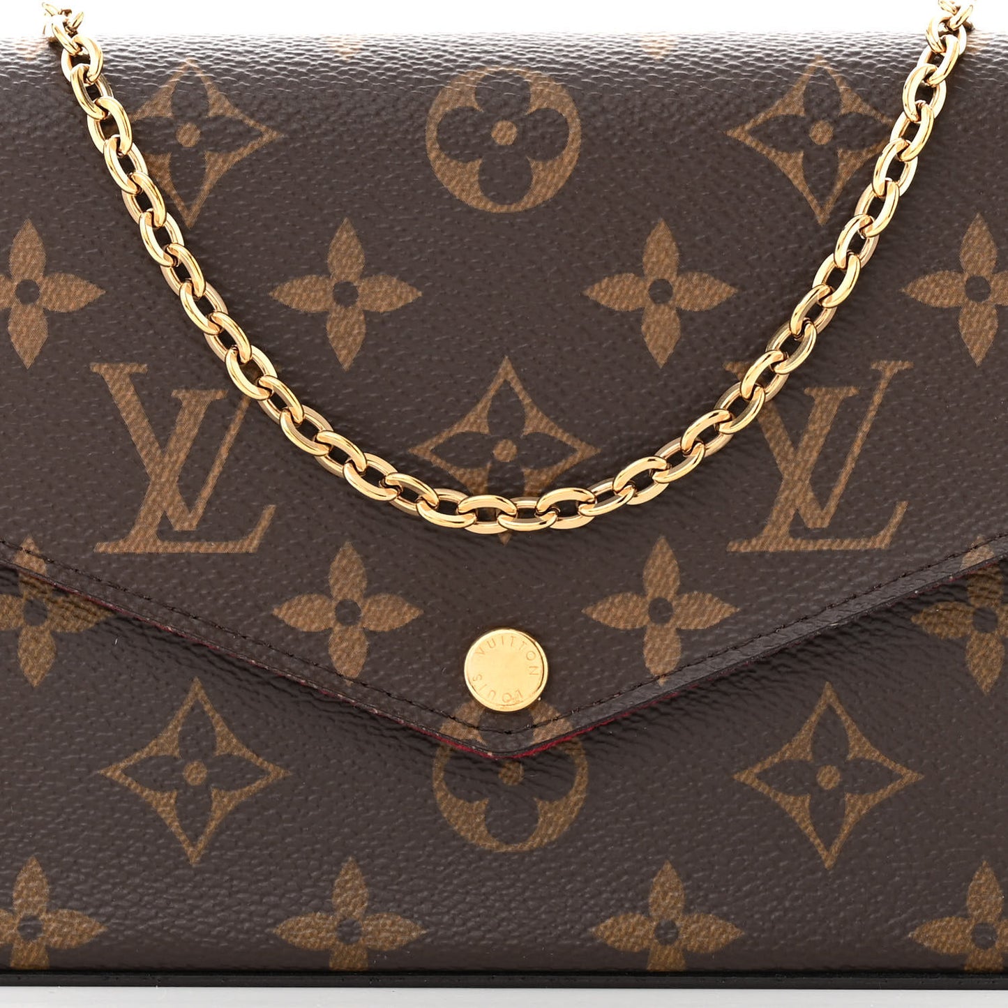 Monogram Pochette Felicie Chain Wallet Fuchsia