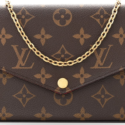 Louis Vuitton Monogram Pochette Felicie Chain Wallet Fuchsia 9 of 13