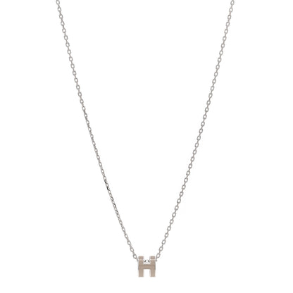 Hermes Palladium Mini Pop H Pendant Necklace Marron Glace 1 of 3