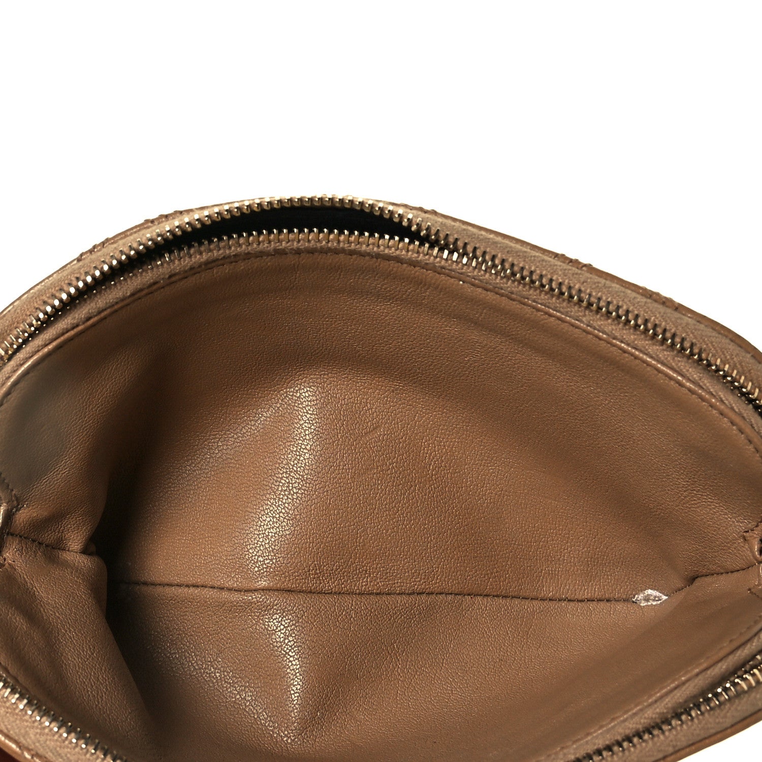Saint Laurent Grained Lambskin Quilted Mini Becky Double Zip Bag Dark Beige 5 of 11