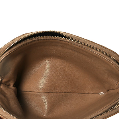 Saint Laurent Grained Lambskin Quilted Mini Becky Double Zip Bag Dark Beige 5 of 11