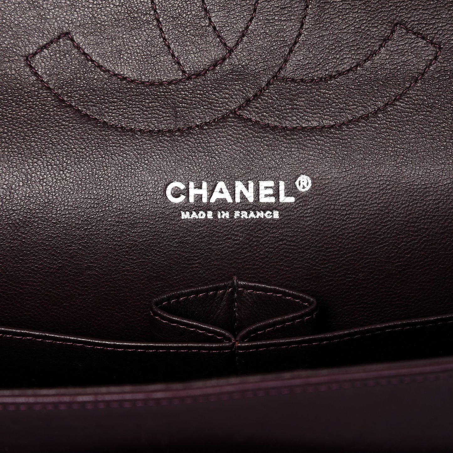 Lambskin Quilted Jumbo Double Flap Dark Purple