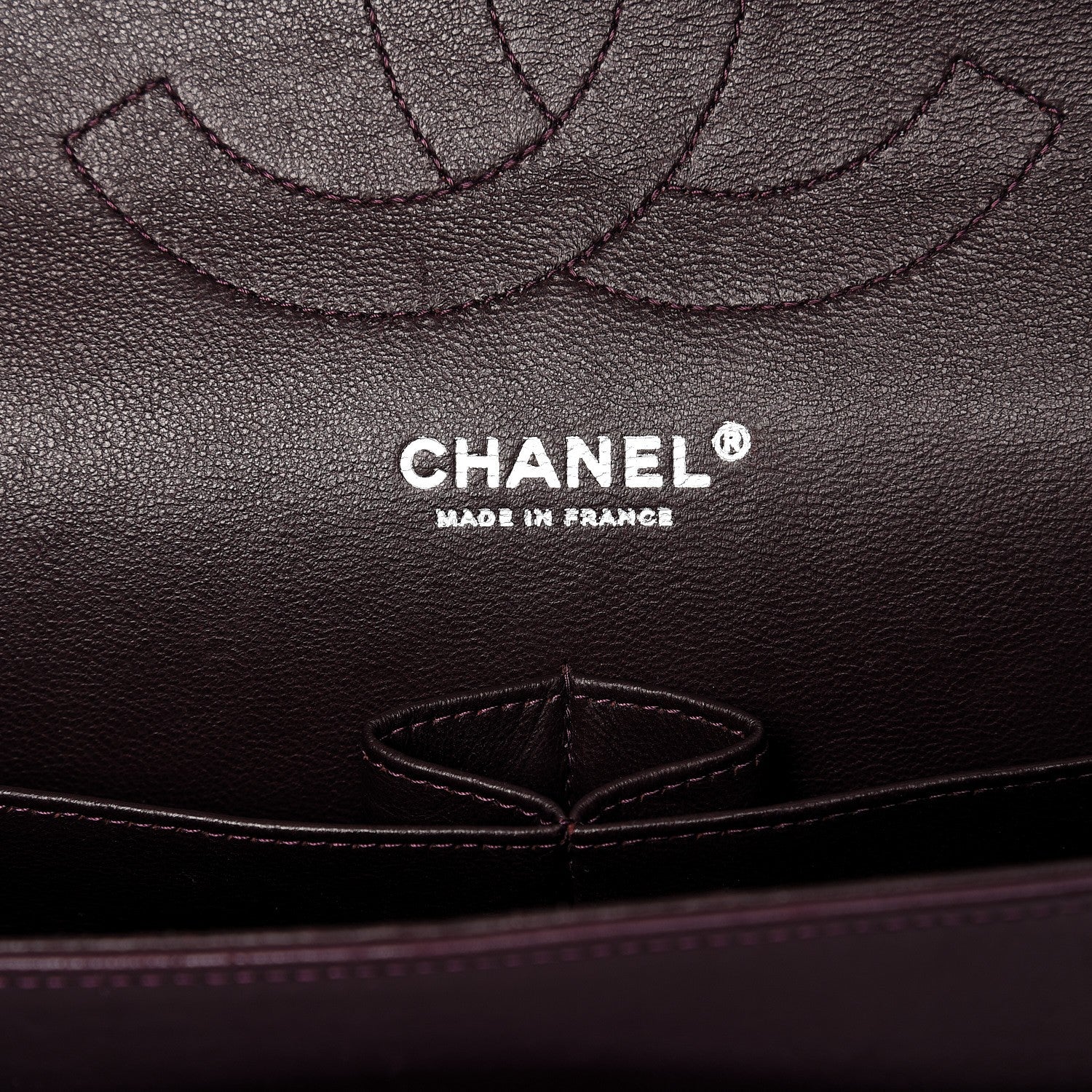 Chanel Lambskin Quilted Jumbo Double Flap Dark Purple 6 of 15