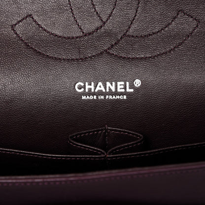 Chanel Lambskin Quilted Jumbo Double Flap Dark Purple 6 of 15