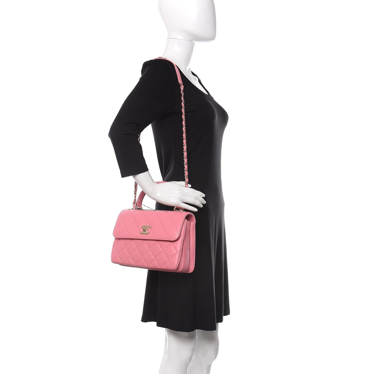 Chanel Lambskin Quilted Small Trendy CC Flap Dual Handle Bag Pink 2 of 12
