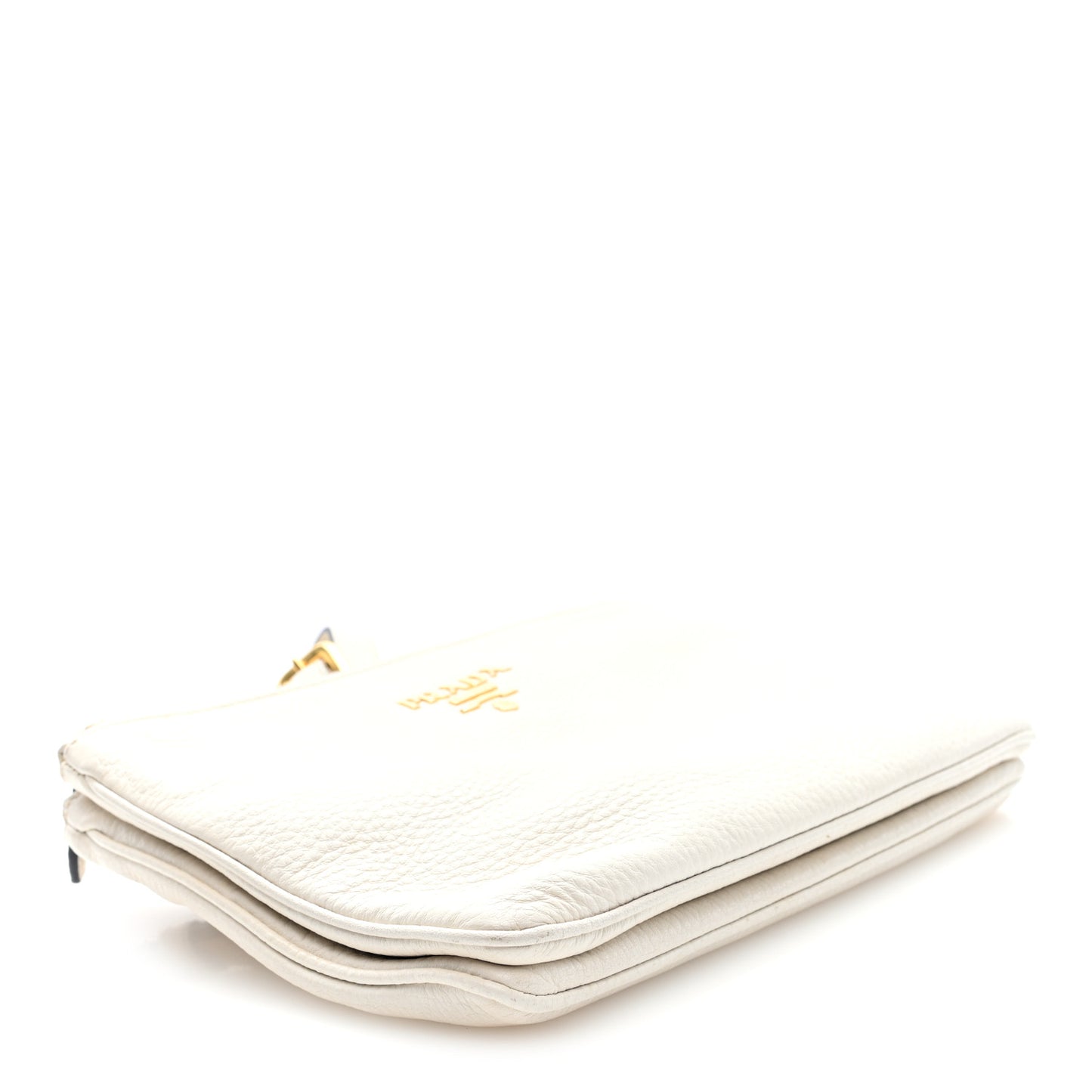 Vitello Phenix Double Zip Crossbody Bag White