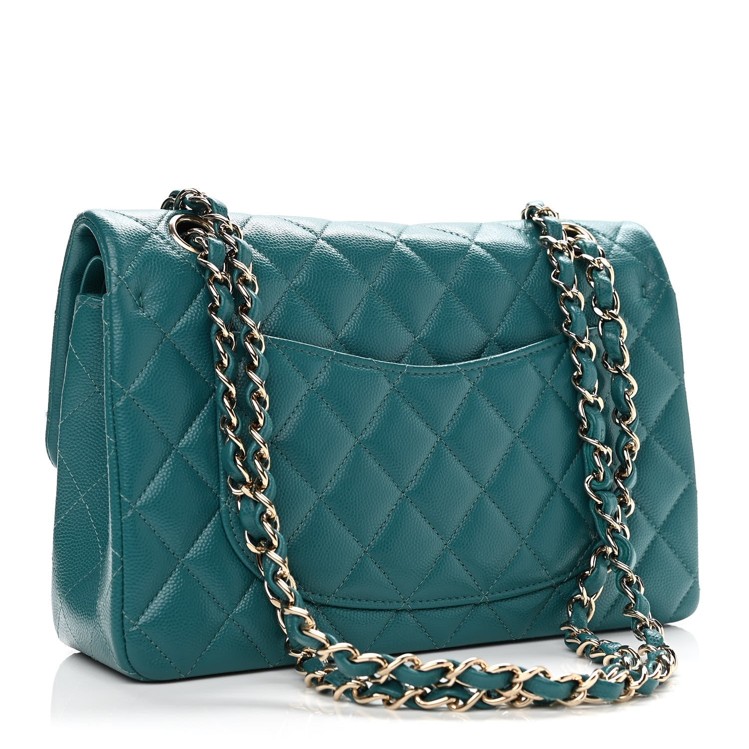 Chanel Caviar Quilted Small Double Flap Green 2 of 12