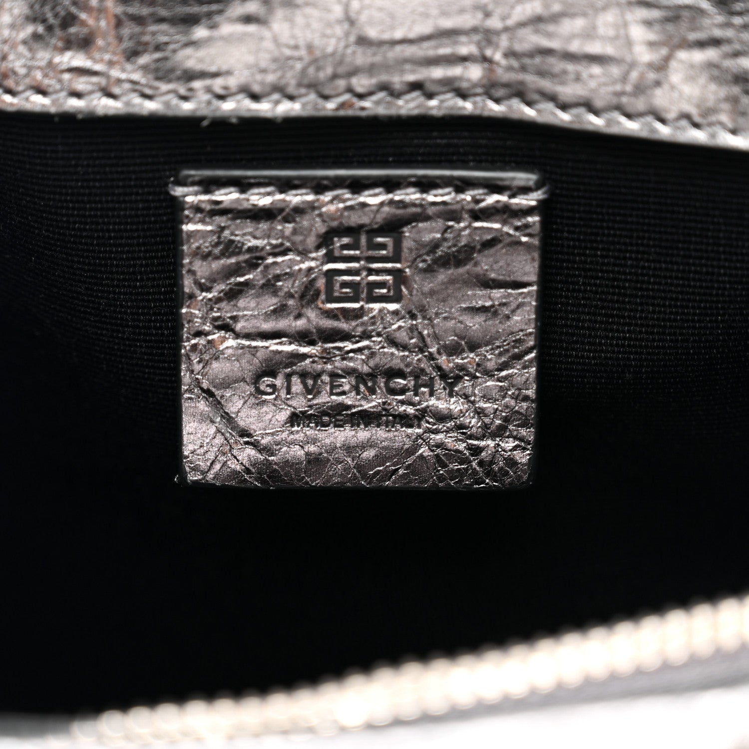 Givenchy Metallic Soft Calfskin 4G Embossed Medium Shoulder Bag Silver 7 of 9