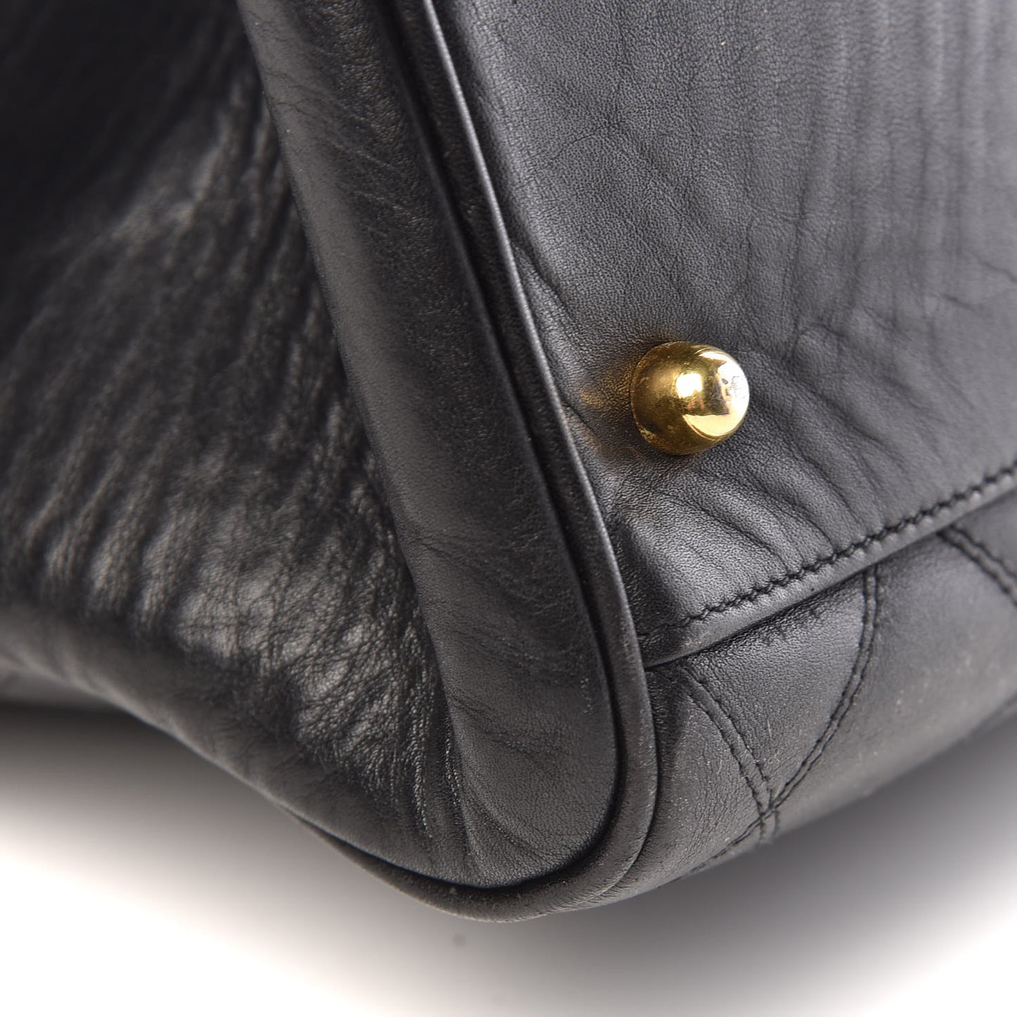 Calfskin Stitched XL Weekender Black
