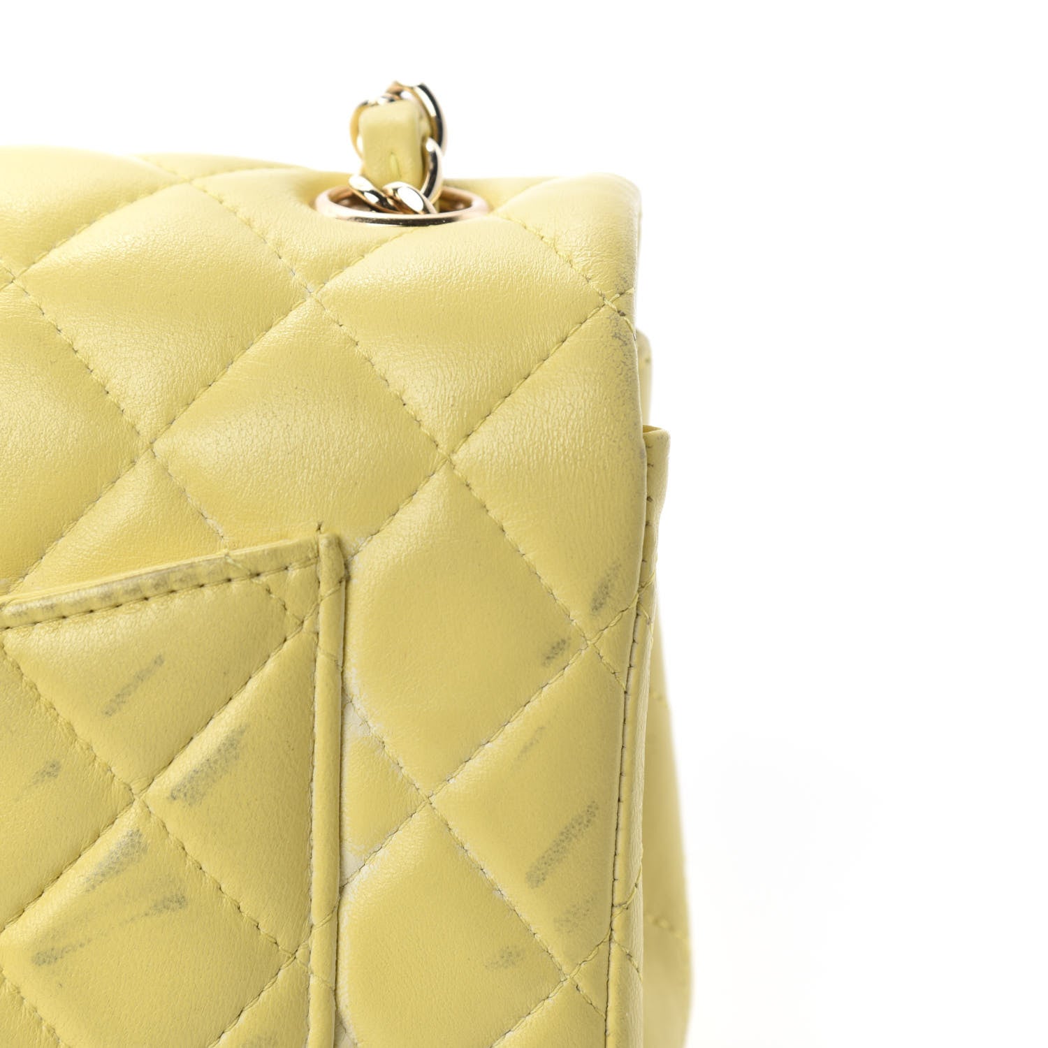 Chanel Lambskin Quilted Mini Rectangular Flap Light Yellow 15 of 19