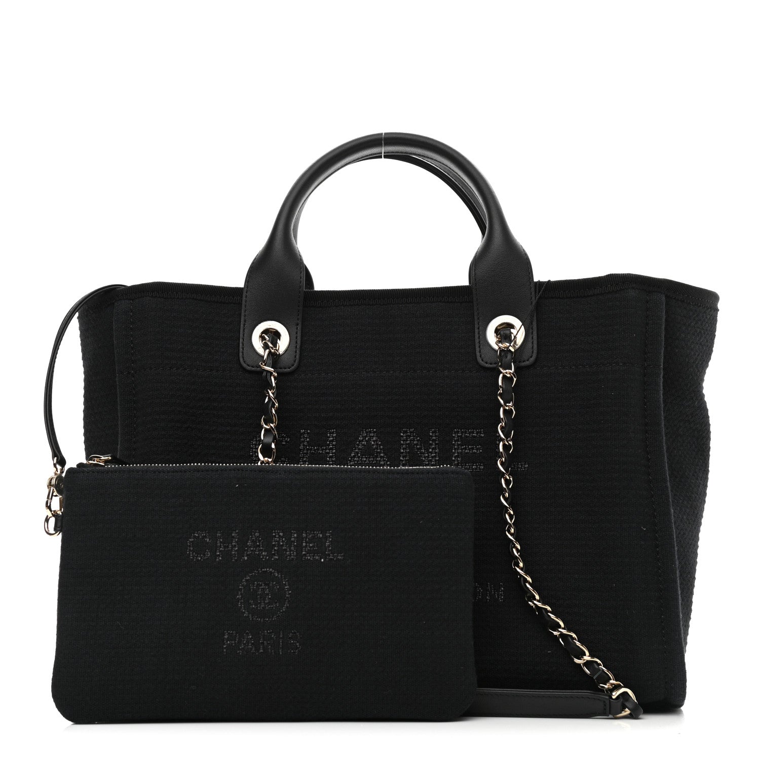 Chanel Mixed Fibers Small Deauville Tote Black 1 of 10