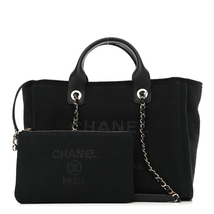 Chanel Mixed Fibers Small Deauville Tote Black 1 of 10