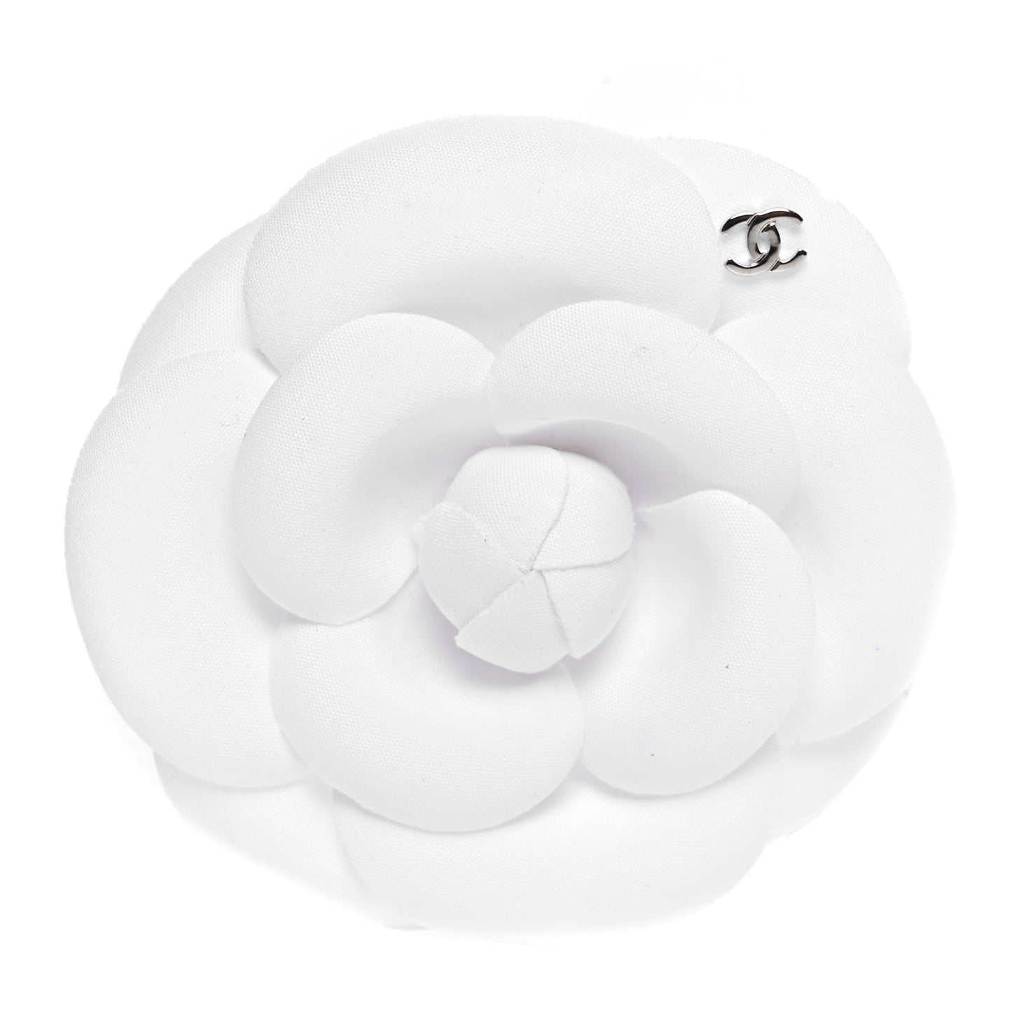 Canvas Camellia Pin Brooch Ivory