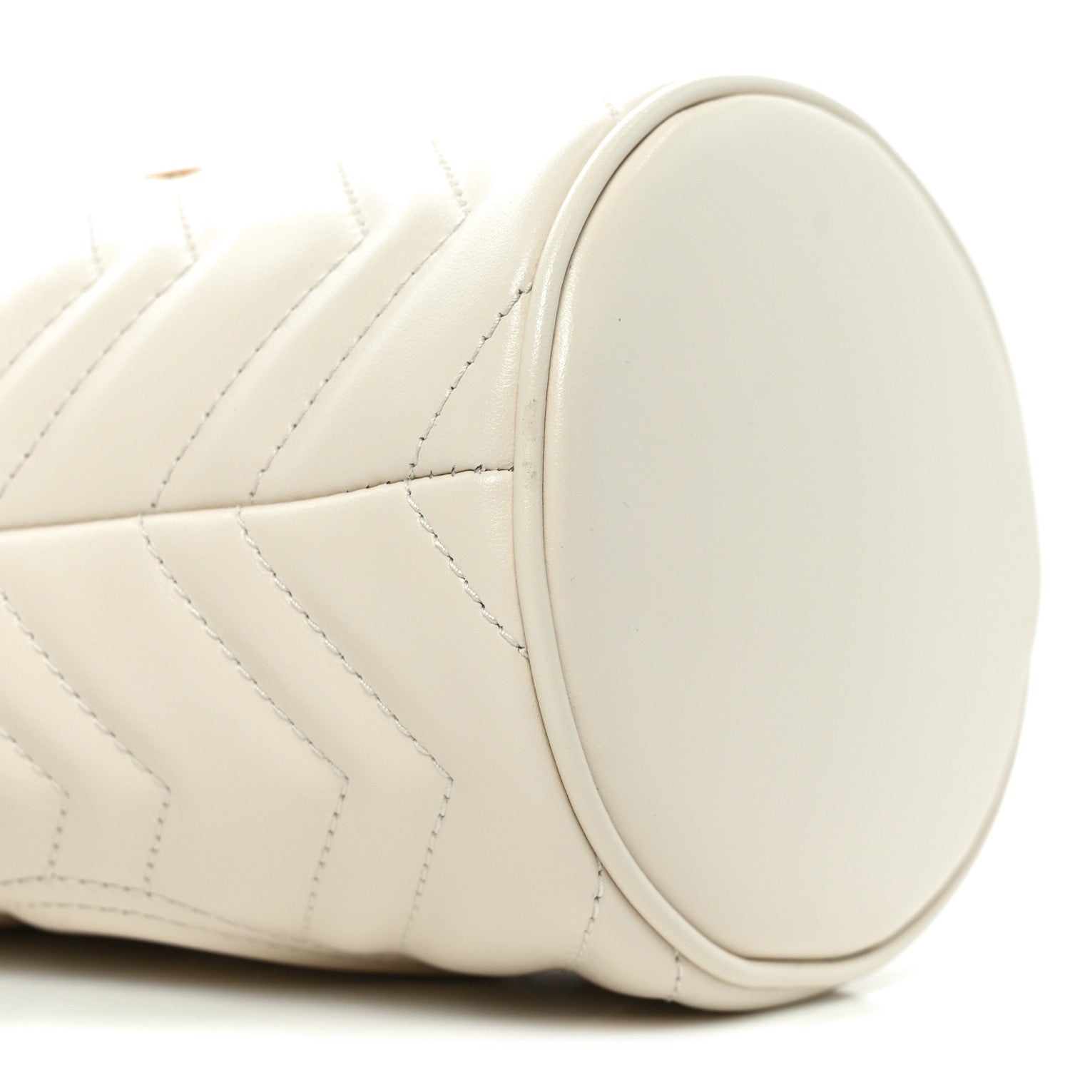 Gucci Calfskin Matelasse Mini GG Marmont 2.0 Bucket Bag White 9 of 11