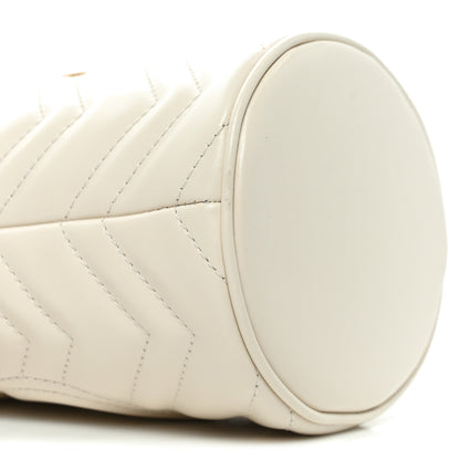 Gucci Calfskin Matelasse Mini GG Marmont 2.0 Bucket Bag White 9 of 11