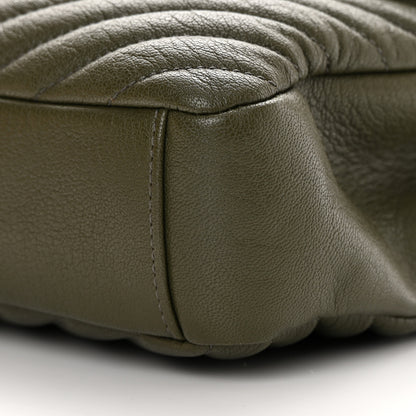 Saint Laurent Sheepskin Matelasse Chevron Monogram Medium College Bag Military Olive 10 of 14