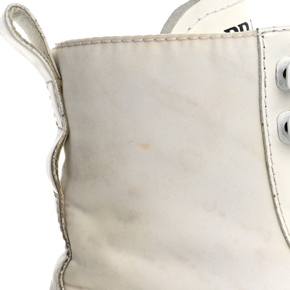 Prada Spazzolato Rois Re-Nylon Metal Triangle Logo Monolith Pouch Pocket 55mm Boots 36 White 10 of 14