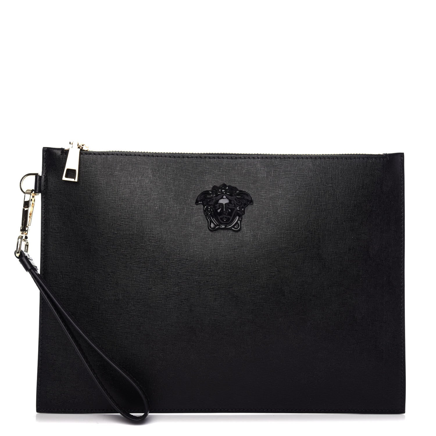 Versace Saffiano Medusa Wrist Pouch Black 1 of 6