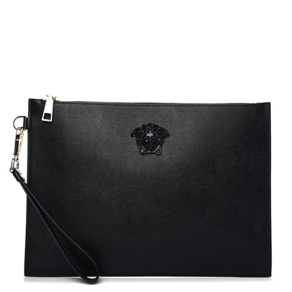 Versace Saffiano Medusa Wrist Pouch Black 1 of 6