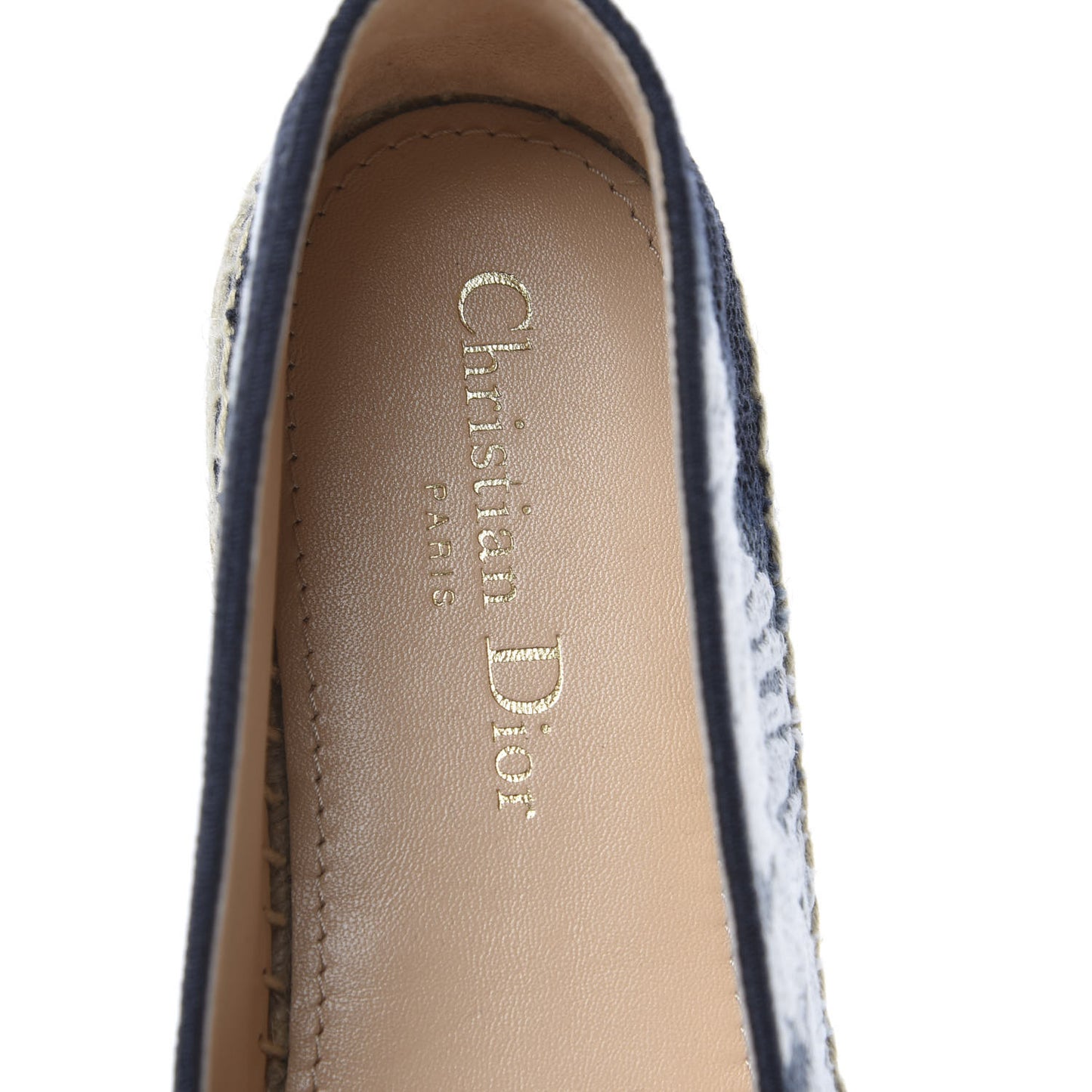 Canvas Tie and Dior Embroidered Granville 15mm Espadrilles 40 Denim