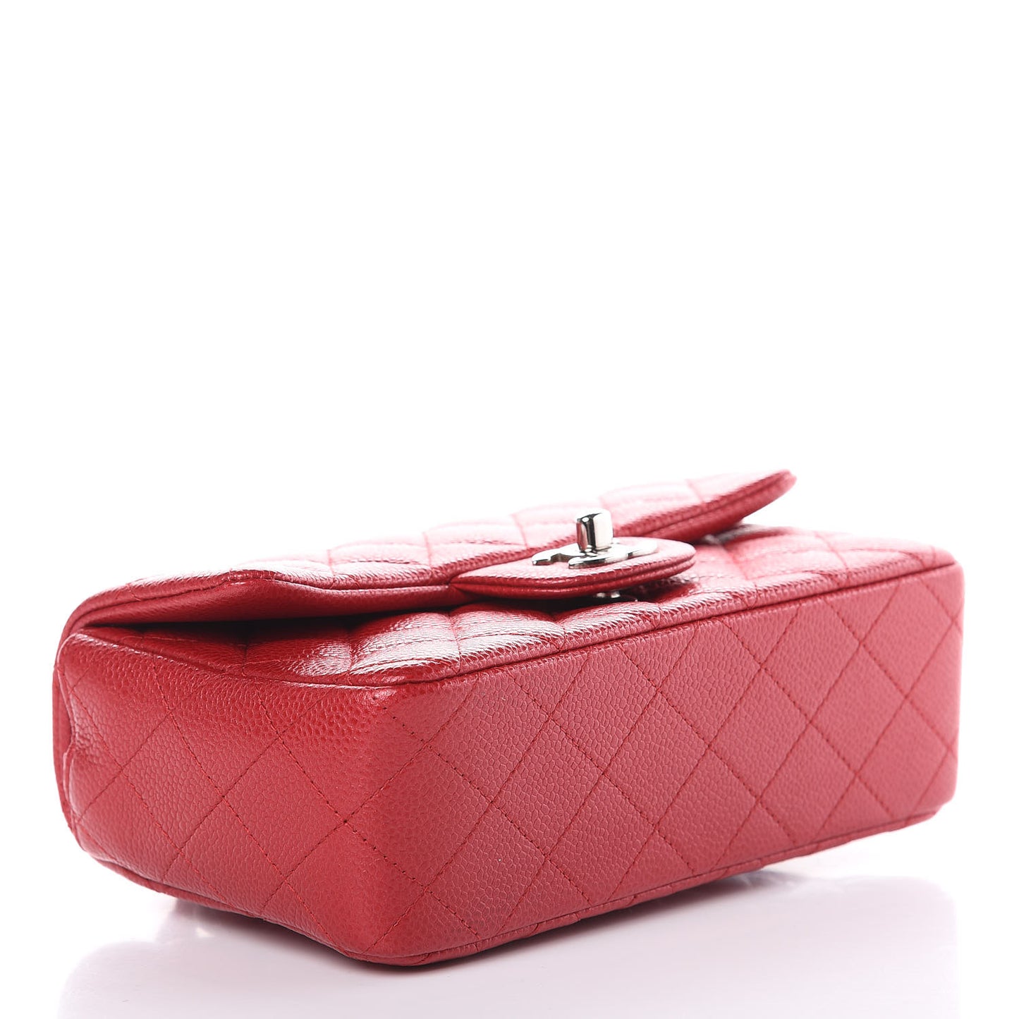 Caviar Quilted Mini Rectangular Flap Red