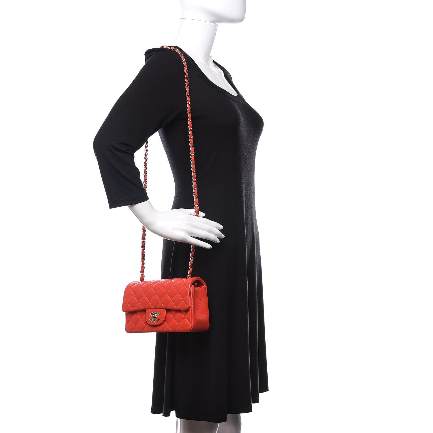 Chanel Lambskin Quilted Mini Rectangular Flap Red 2 of 11