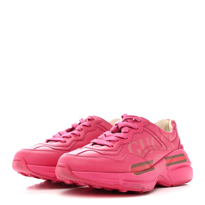 Gucci Calfskin Logo Womens Rhyton Sneakers 35 Box Pink 4 of 11