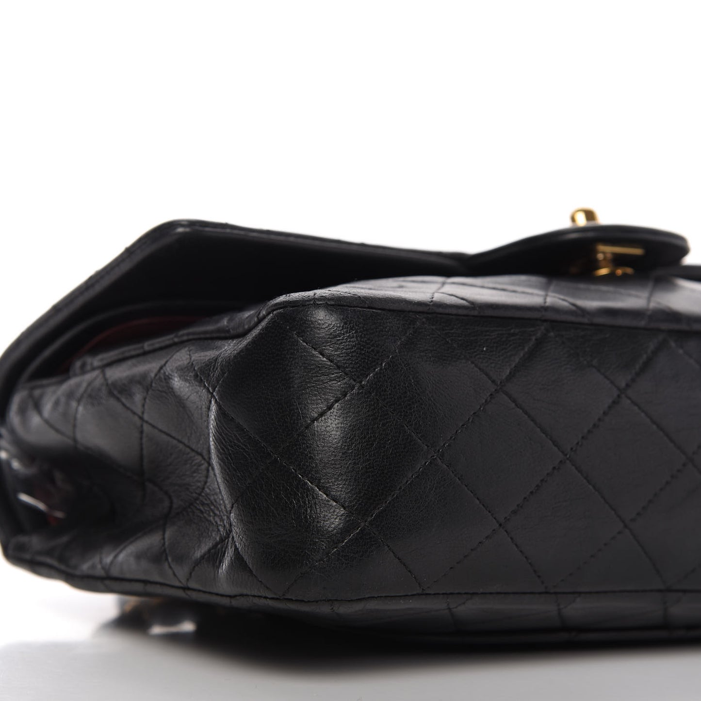 Lambskin Quilted Medium Double Flap Black