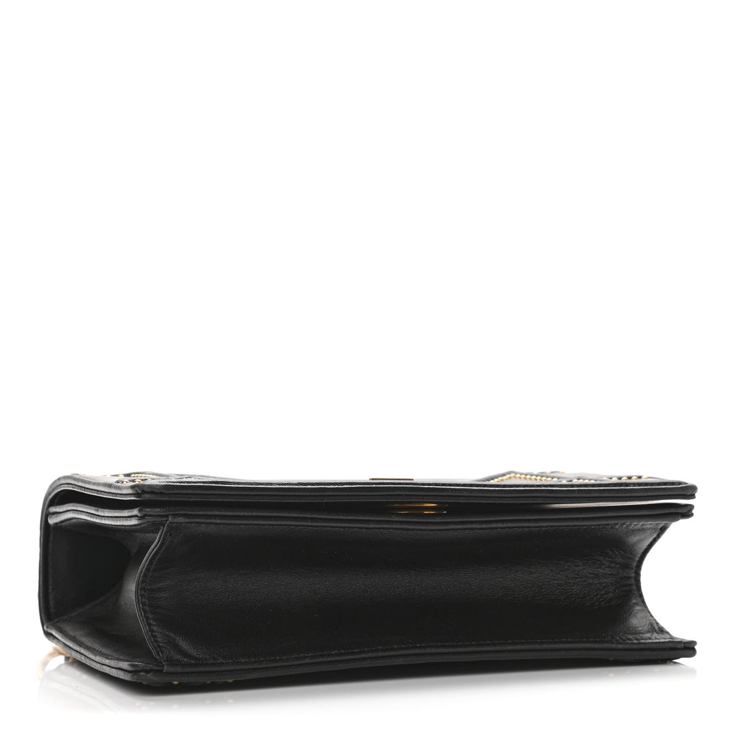 Lambskin Studded Medium Diorama Flap Bag Black