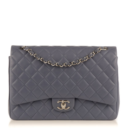 Chanel Lambskin Quilted Maxi Double Flap Purple 1 of 8