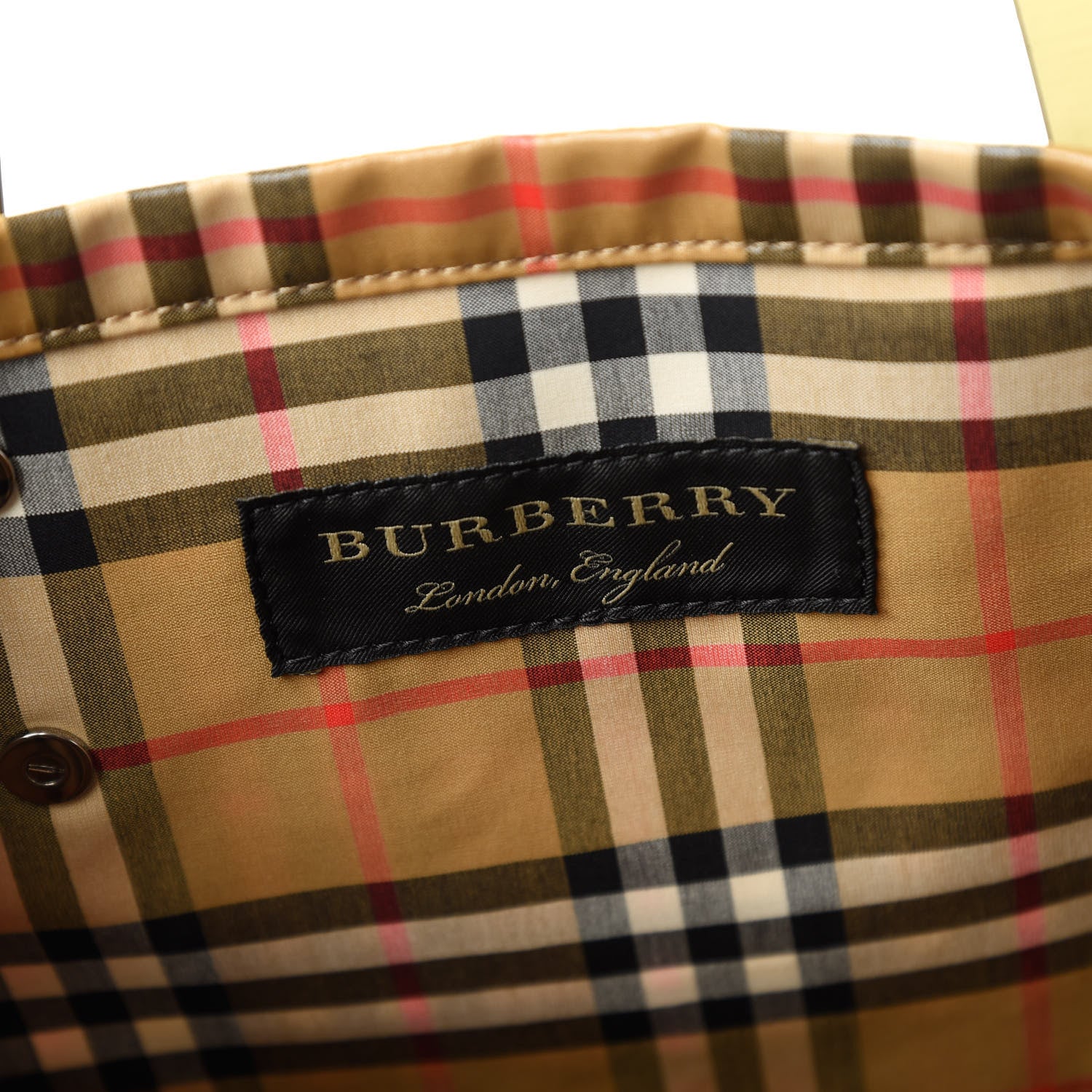 Burberry Coated Canvas Vintage Check Shopper Tote Antique Yellow 8 of 10