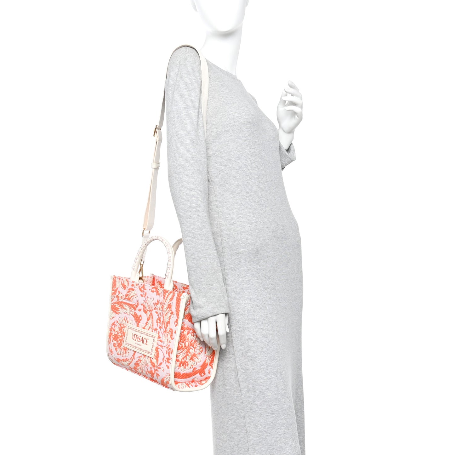 Jacquard Barocco Small Athena Tote White Multicolor