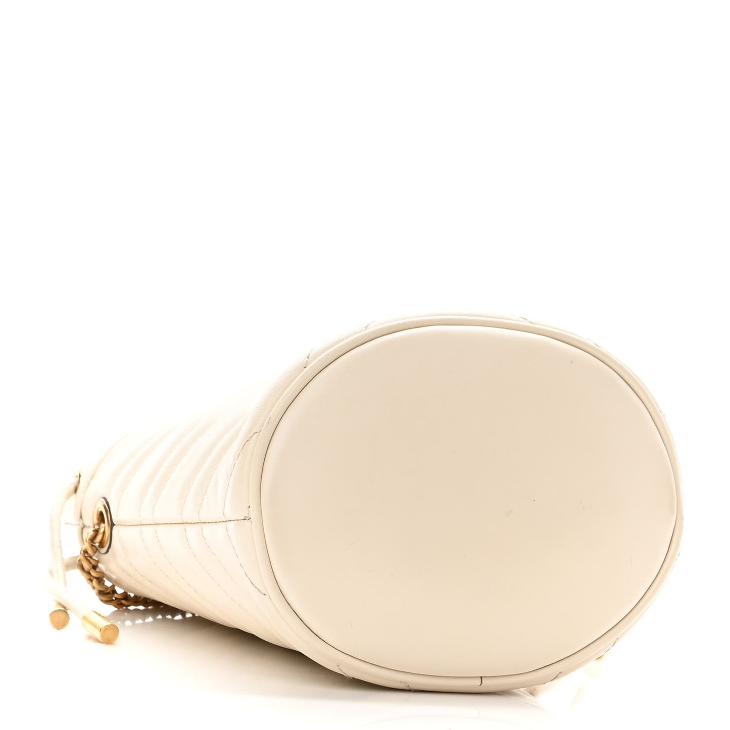 Calfskin Matelasse Mini GG Marmont 2.0 Bucket Bag White