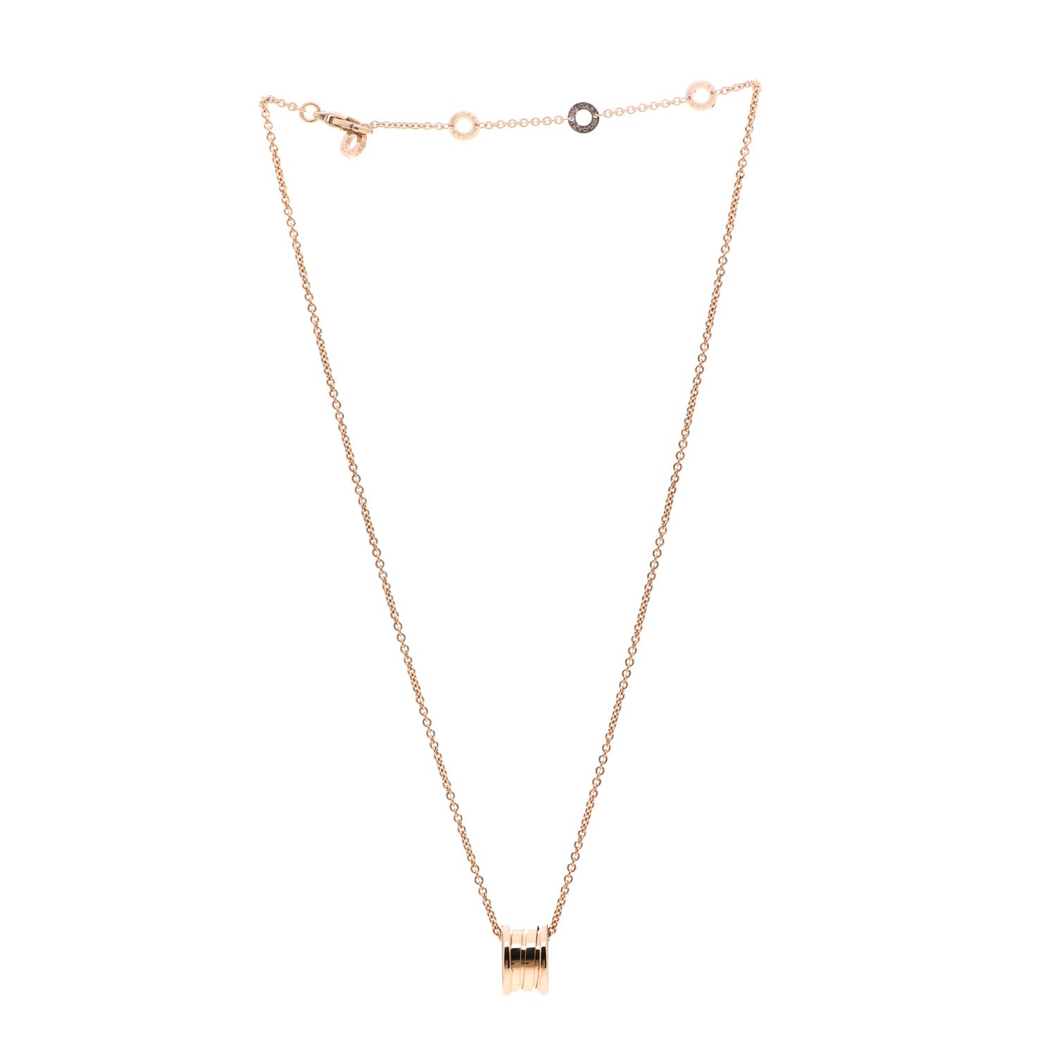 Bulgari 18K Rose Gold B.Zero1 Pendant Necklace 3 of 7