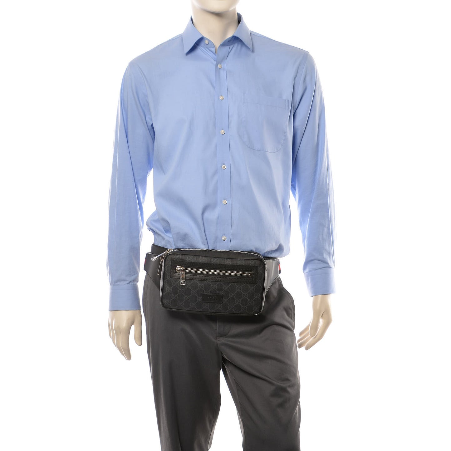 Soft GG Supreme Monogram Web Belt Bag Black Grey