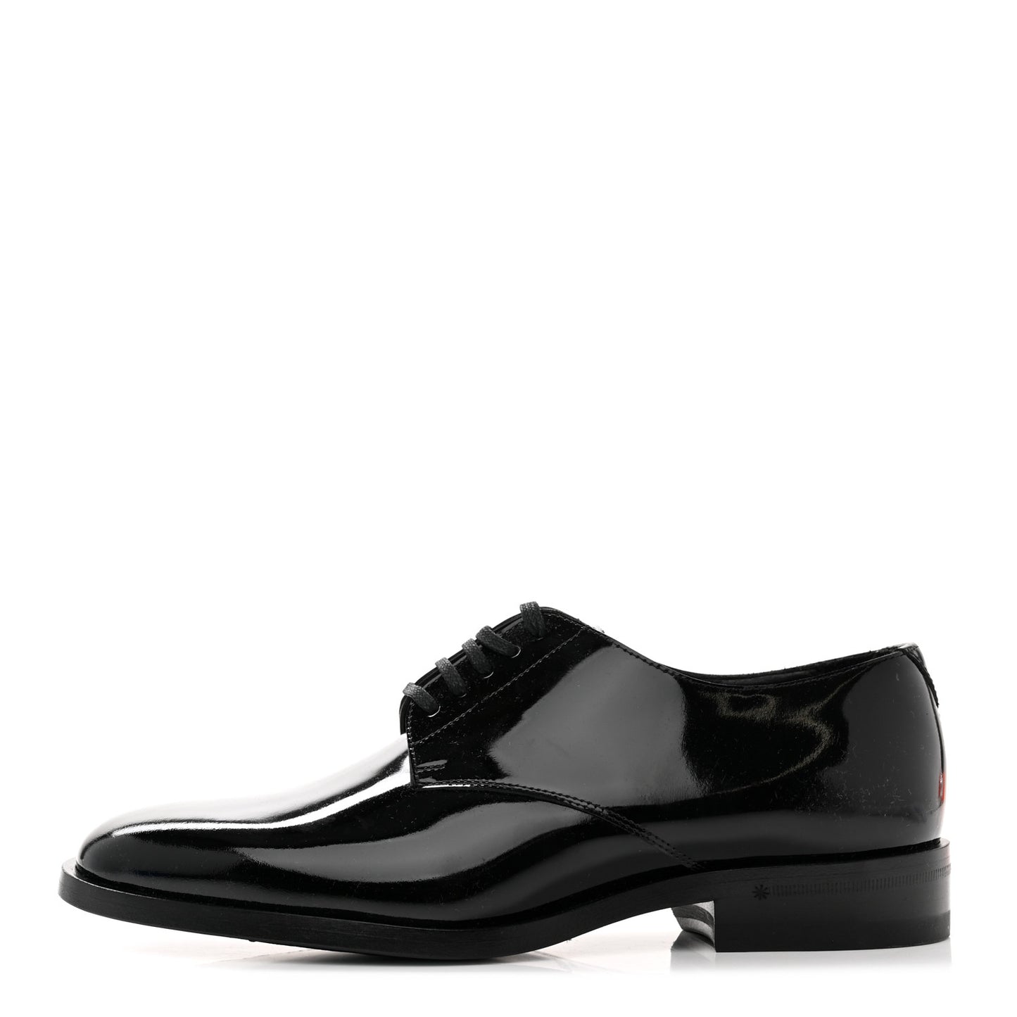 Patent Calfskin Mens Derby Lace Up Shoes 36.5 Black