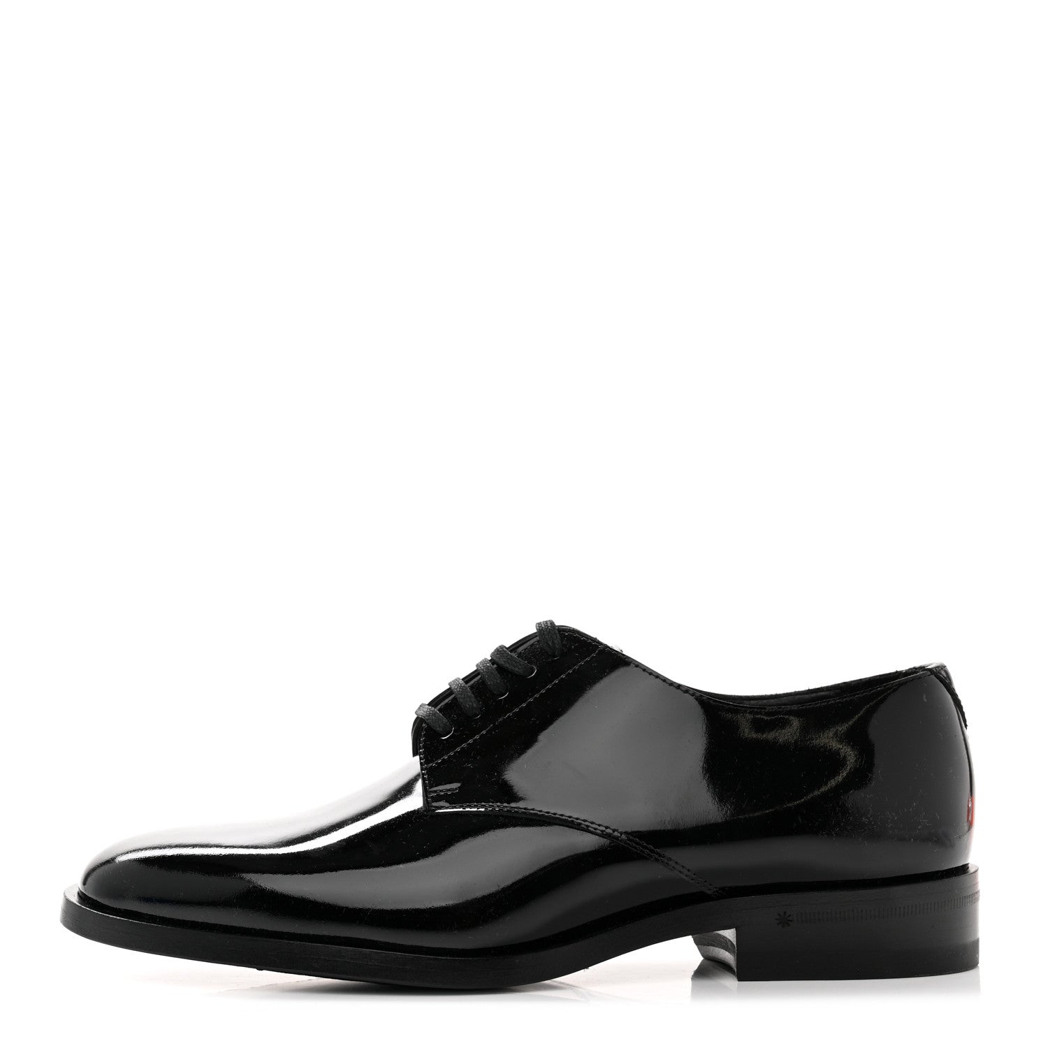 Saint Laurent Patent Calfskin Mens Derby Lace Up Shoes 36.5 Black 1 of 8