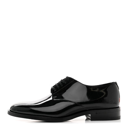 Saint Laurent Patent Calfskin Mens Derby Lace Up Shoes 36.5 Black 1 of 8