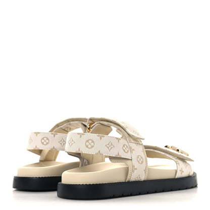 Louis Vuitton Monogram LV Sunset Comfort Flat Sandals 39 Dune Beige 5 of 9