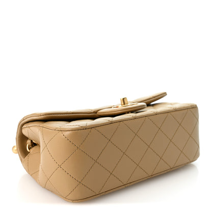 Chanel Lambskin Quilted Mini Rectangular Pearl Crush Flap Beige 3 of 9