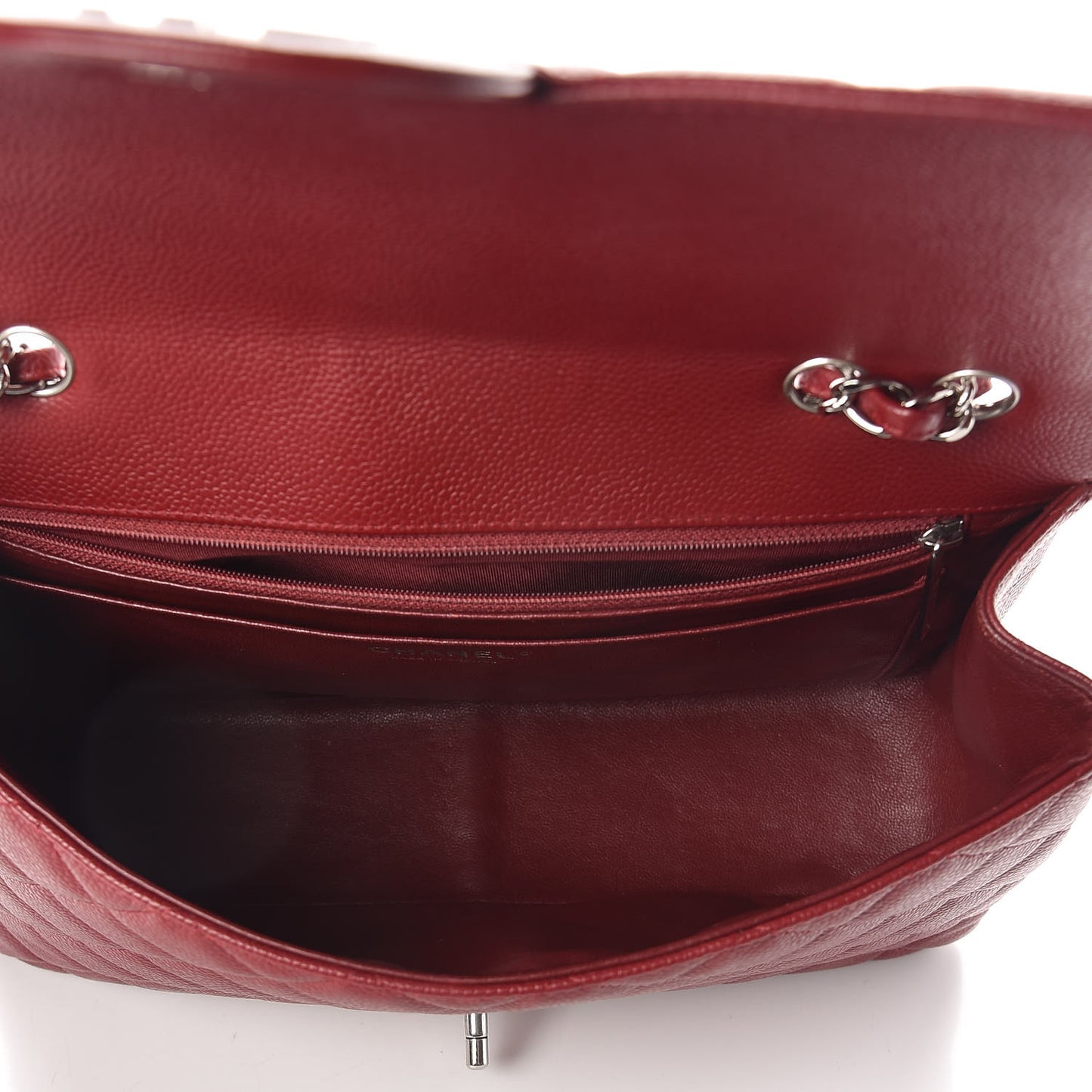 Caviar Quilted Jumbo Single Flap Red