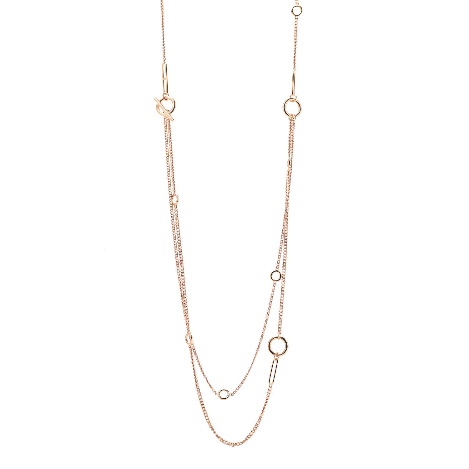 Hermes 18K Rose Gold Echappee Extra Long Necklace 1 of 5
