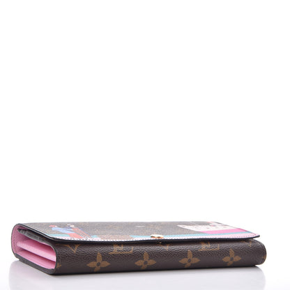 Louis Vuitton Monogram 2016 Christmas Animation Sarah Wallet Rose Ballerine 4 of 9