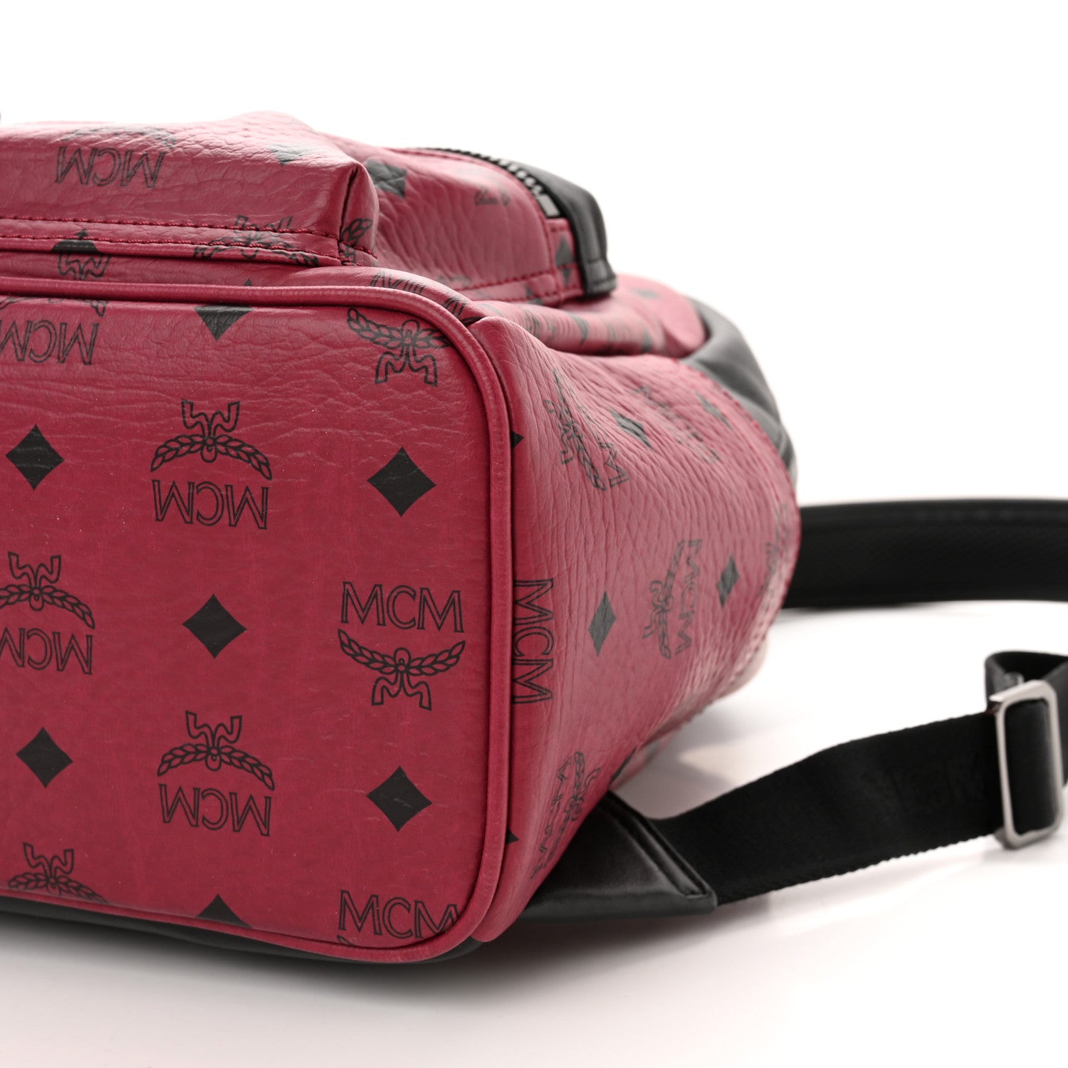 MCM Visetos Small Stark Backpack Burgundy 10 of 10