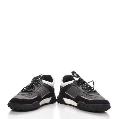 Chanel Nylon Calfskin Suede CC Sneakers 40 Grey Black White 18 of 24