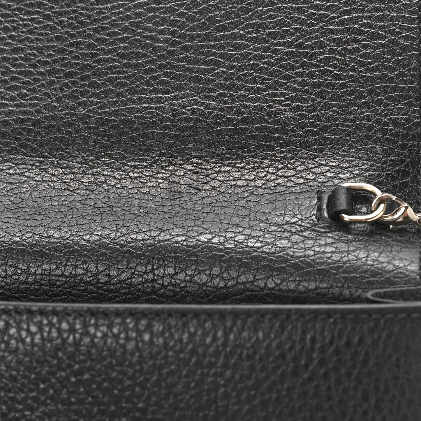 Dollar Calfskin Medium Betty Chain Wallet Black