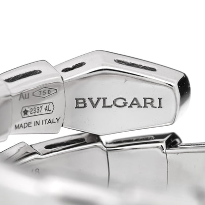Bulgari 18K White Gold Diamond Serpenti Viper Single Spiral Ring 4 of 5