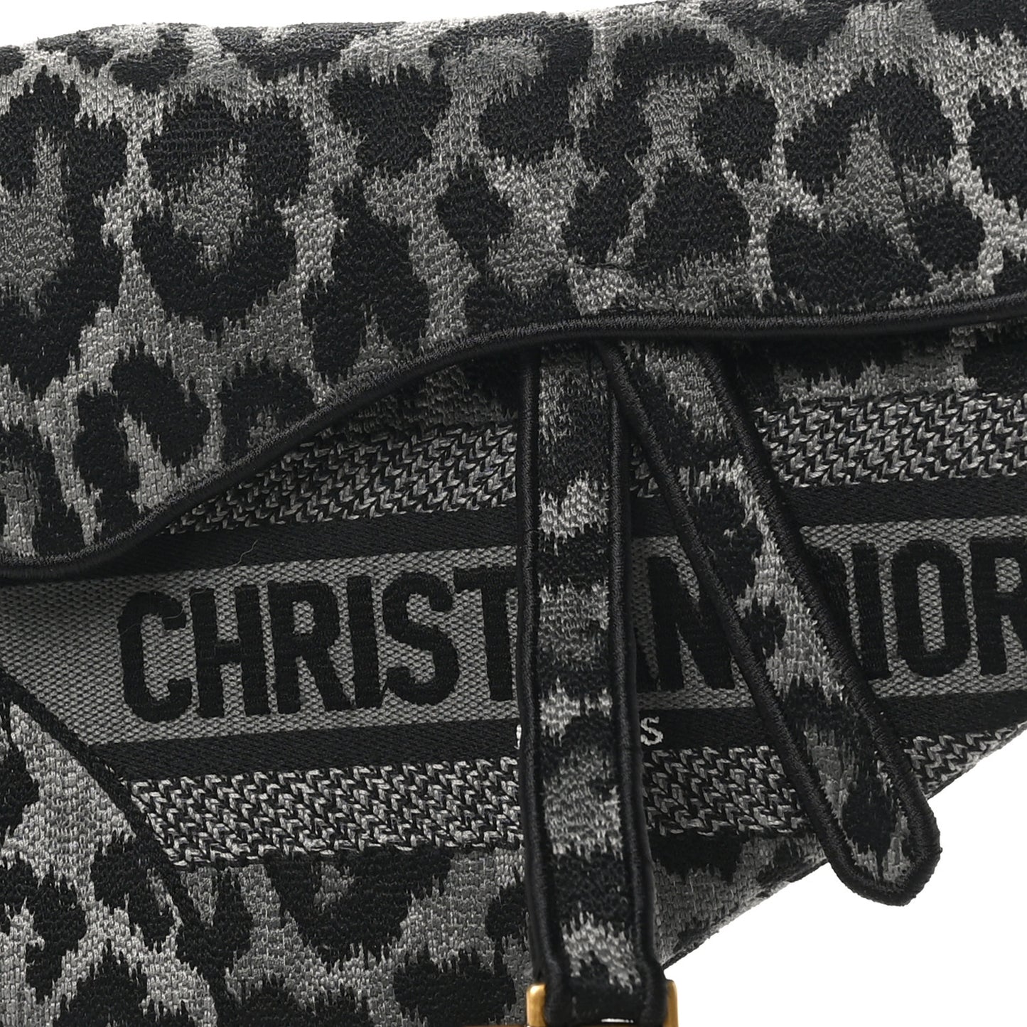 Canvas Mizza Embroidered Saddle Bag Gray
